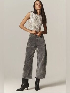 NWOT, The Kenna Mid-Rise Heritage Barrel Jeans by Pilcro: Velvet Edition